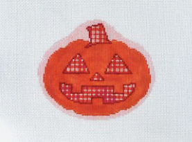 Plaid Pumpkin Ornament Pink