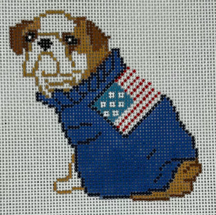 English Bulldog w/ US Flag Sweater