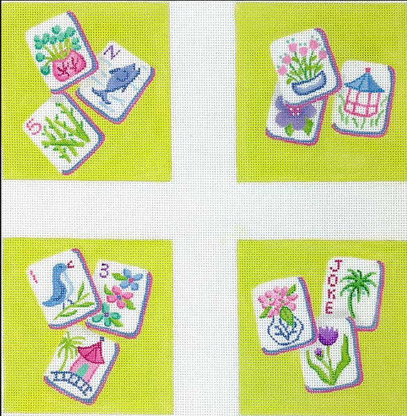 Mahjong Coasters - English Country Garden