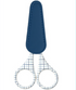 Geometric Blue scissors with sheath