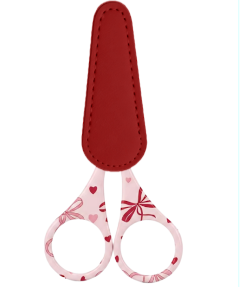 Bows & Hearts scissors with sheath