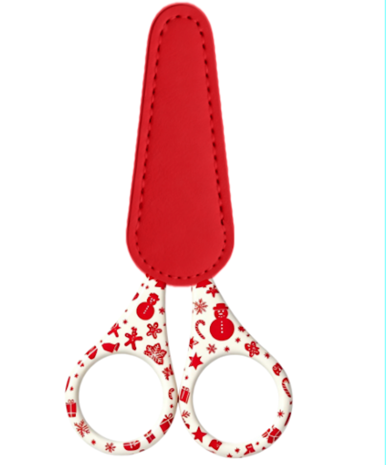 Christmas Icons Red scissors with sheath