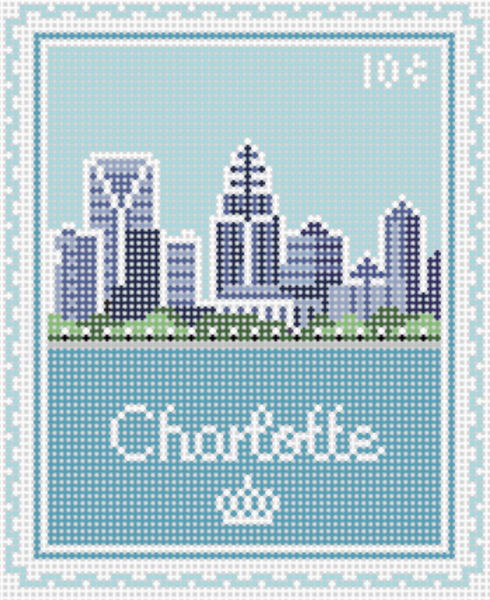 Charlotte, NC Travel Stamp — Stitch Style Needlepoint