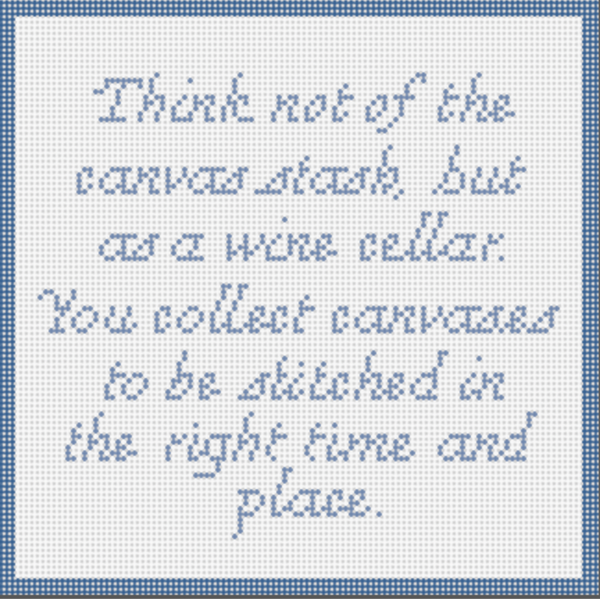 Think Not needlepoint canvas