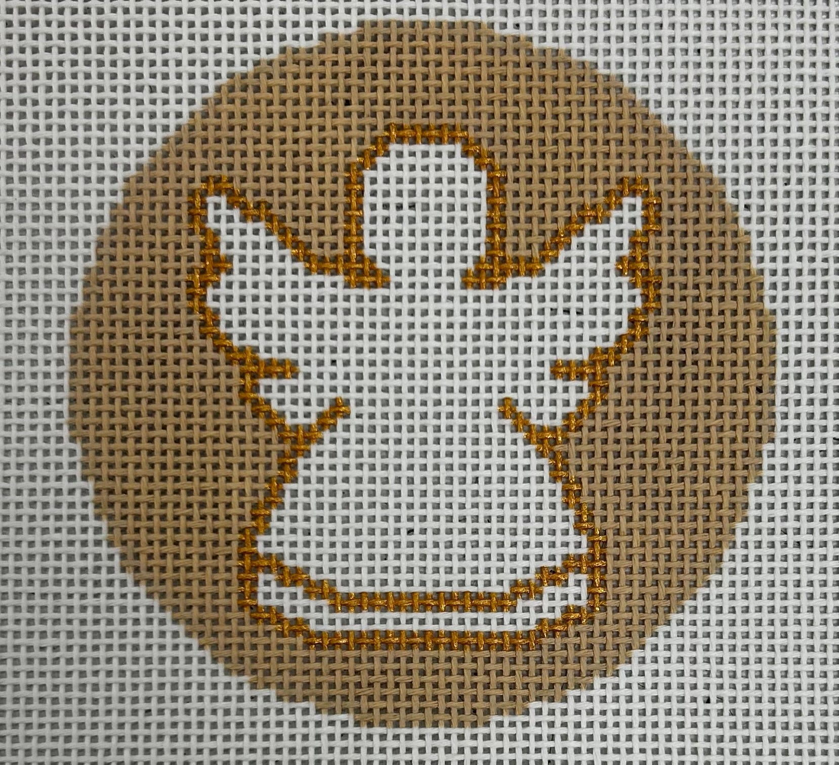Gold & White Nativity — Angel needlepoint canvas