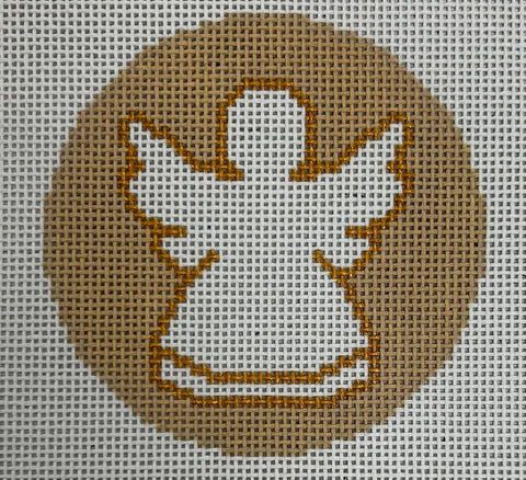 Gold & White Nativity — Angel needlepoint canvas