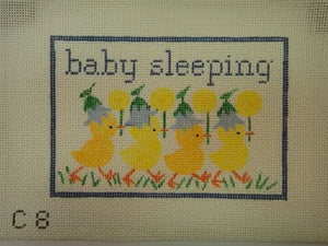 Baby Sleeping With Ducks (Blue) Sign