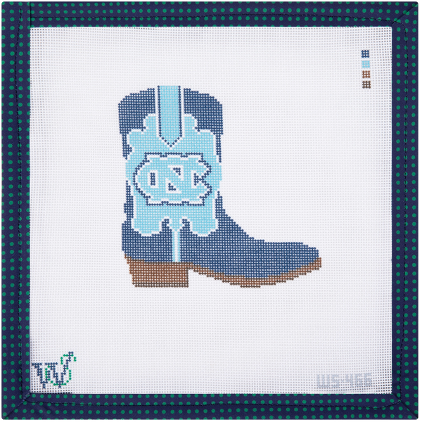 Wipstitch UNC Boot needlepoint canvas