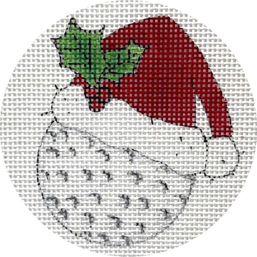 Golf ball with Santa hat