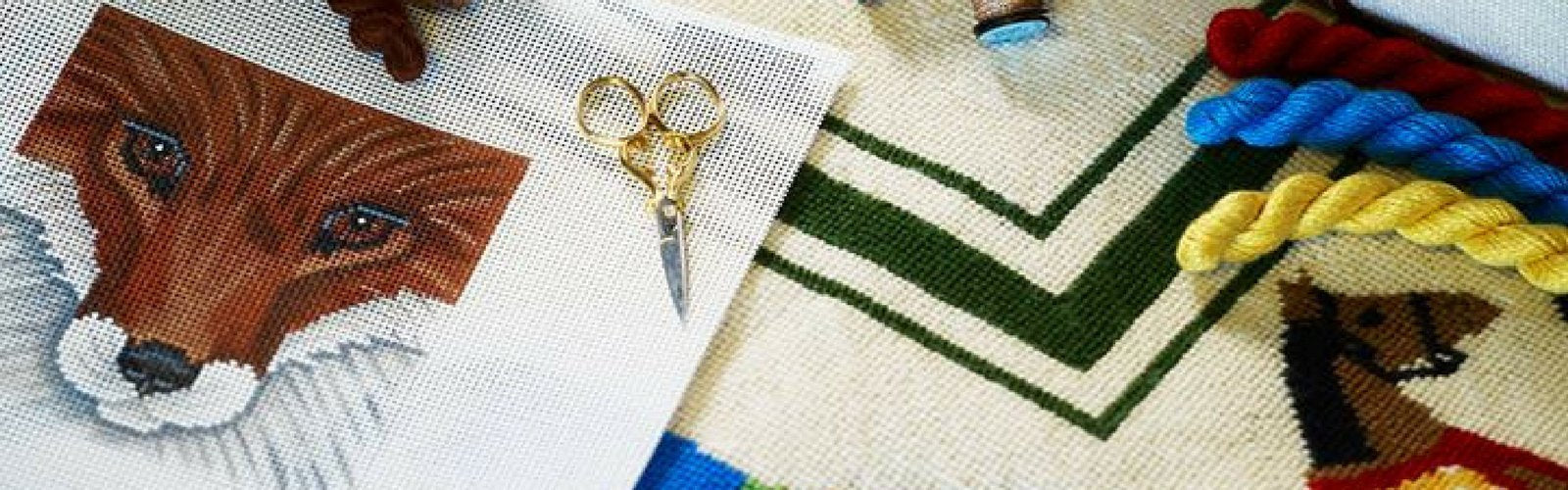 Hand painted needlepoint canvases