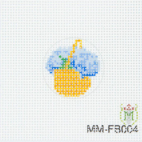 Nantucket Basket w/Hydrageas Key Fob Insert