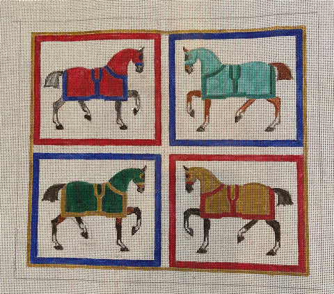H Inspired 4 Horses Pillow