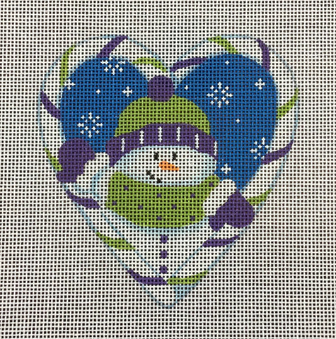 Candy Cane Heart Snowman