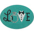 "Love" Wedding Teal Oval