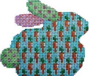 Carrots on Aqua Baby Bunny