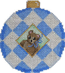 Blue Bear Harlequin Ornament