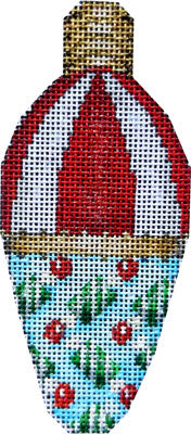 Red/White Candy Christmas Light Bulb