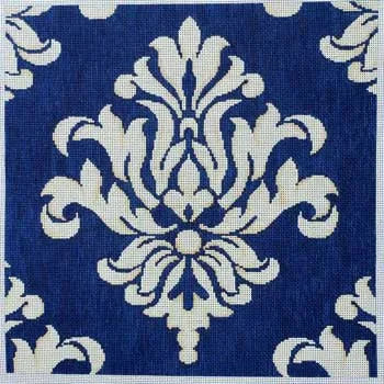 Navy/Cream Damask