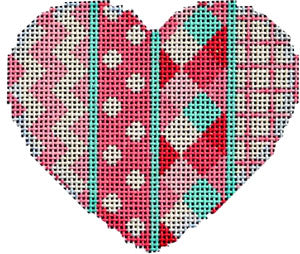 Pink Heart w/Chevron/Dots/Checks