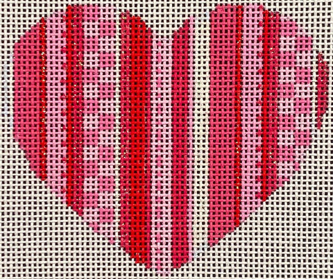 Multi Stripe Pink Heart