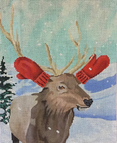 Elk with Red Mittons
