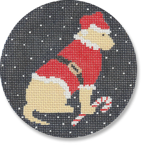 Yellow Lab with Santa Suit