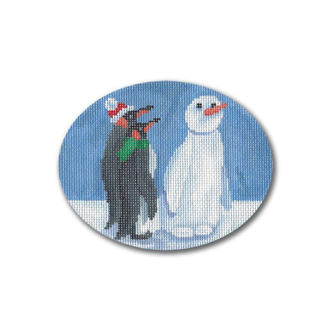 Penguins and Snowman Ornament