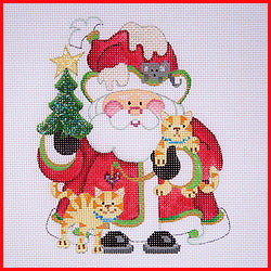 Squatty Santa with Tree & Cats