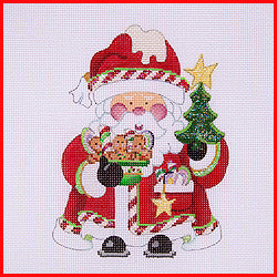 Squatty Santa Red with Tree