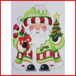 Squatty Santa with Tree and Candy Cane II