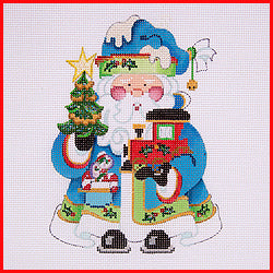 Squatty Santa with Tree & Train Engine