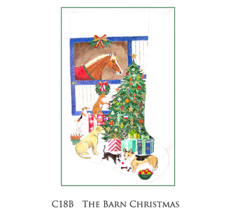 The Barn Christmas Stocking-Chestnut Horse
