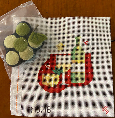 White Wine Mini Sock w/Grapes