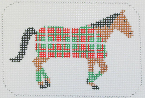 Horse with Christmas Blanket