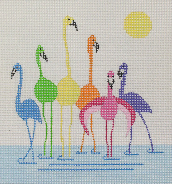 Rainbow of Flamingos