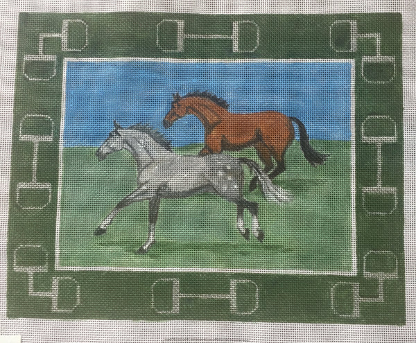 Galloping Horses w/Bit Border