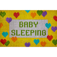 Baby Sleeping with Colorful Hearts