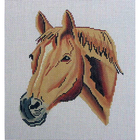 Horse Head Pillow Brown