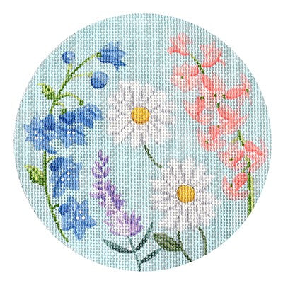 English Garden Round Blue and Purple