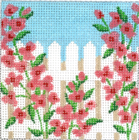 Rose Covered Fence Square Insert
