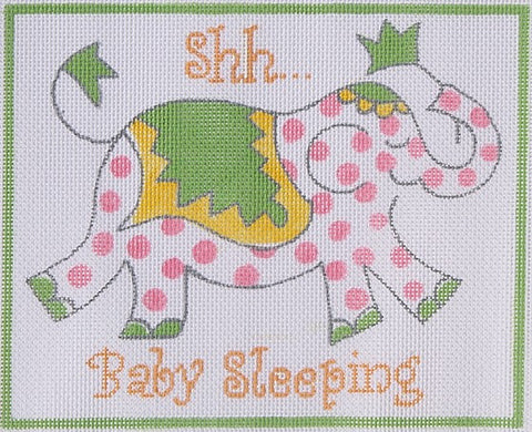 Shh...Baby Sleeping Elephant in Pink