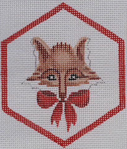 Fox w/Red Bow Ornament