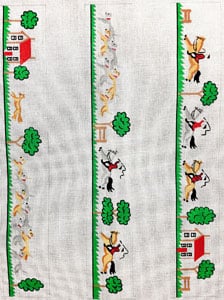 English Hunt Scene Luggage Straps