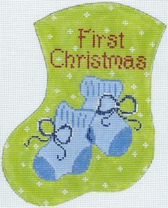 First Christmas Blue Booties