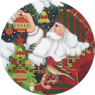 Red Bird Santa Ornament