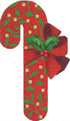 Red Candy cane w/Green Leaves