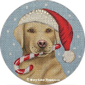 Santa Yellow Lab Ornament