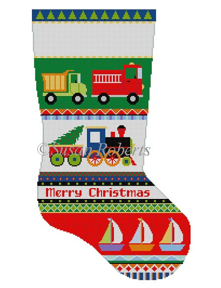 Bold Stripe,Trucks,Train,Boats Stocking