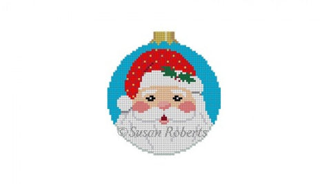 Santa Face Round Ornament