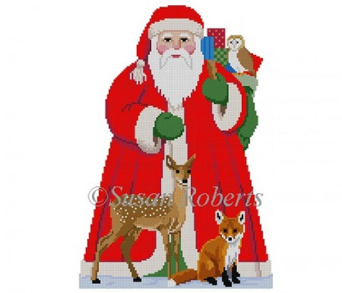 Tree Topper Santa w/Baby Animals Front